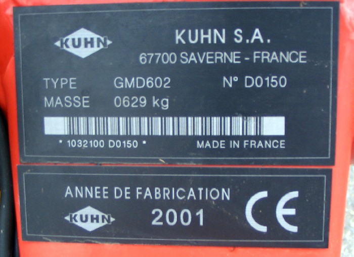 Faucheuse rotative Kuhn GMD602