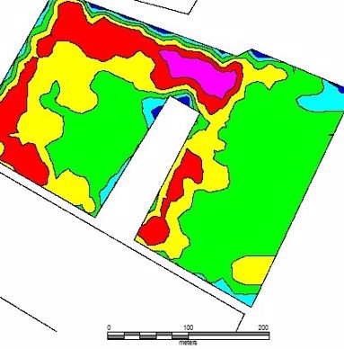 Carte de préconisation de modulation d'apport d'azote sur colza réalisée avec une observation drone.