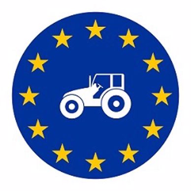 Tracteur dans un drapeau européen