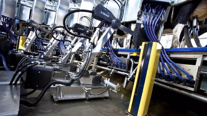 Salle de traite robotisée