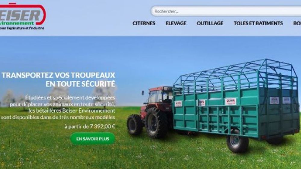 La nouvelle homepage de la nouvelle boutique en ligne Beiser. (©Beiser)