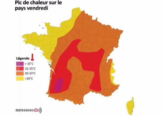 Carte des températures en France