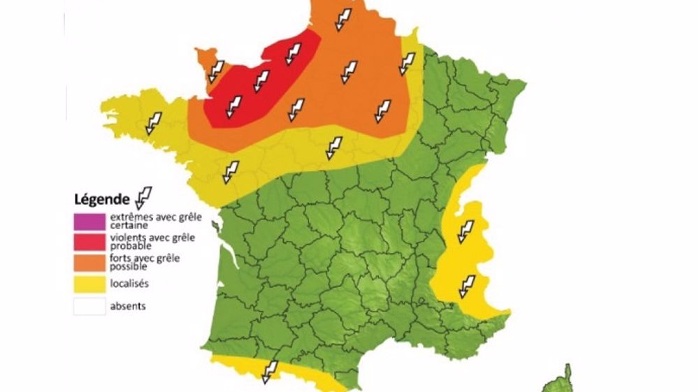Principale région à risque : la Normandie. (©MeteoNews) Principale région à risque : la Normandie. (©MeteoNews)