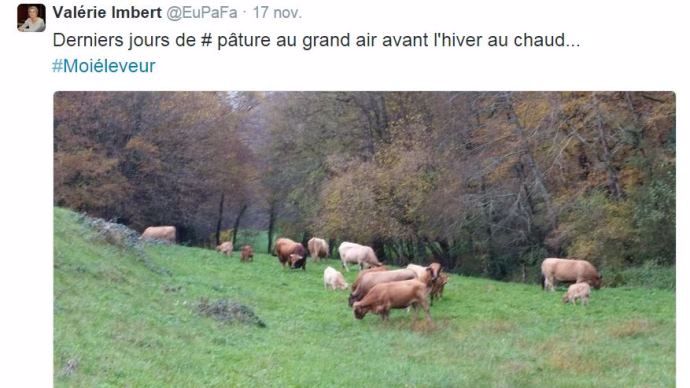 Page Twitter Valérie Imbert, agricultrice