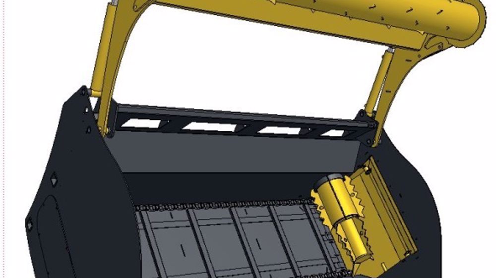 Le démêleur à section droite du Godet désileur Emily décompacte les ensilages fibreux. (©DR)