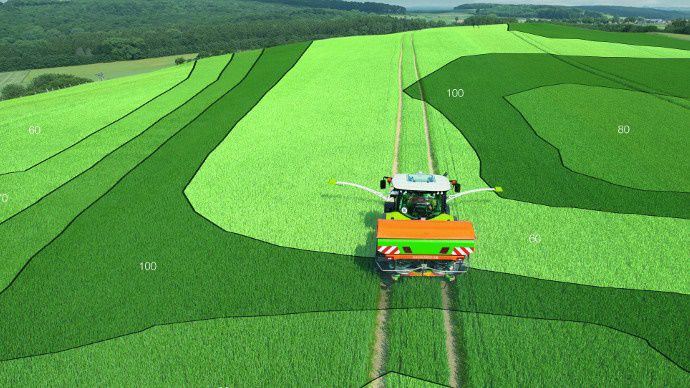La dose apportée est modulée selon la biomasse et l'objectif de rendement définit par l'agriculteur.