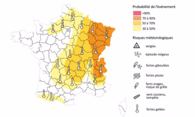Les gelées prévues en France en cette fin de semaine.