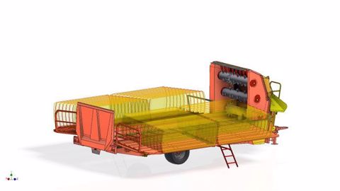 Le modèle Big Confort, dans sa version 22700, permet le chargement de huit balles rectangulaires ou plusieurs balles rondes grâce à sa caisse de 23m3 (©Gyrax) 