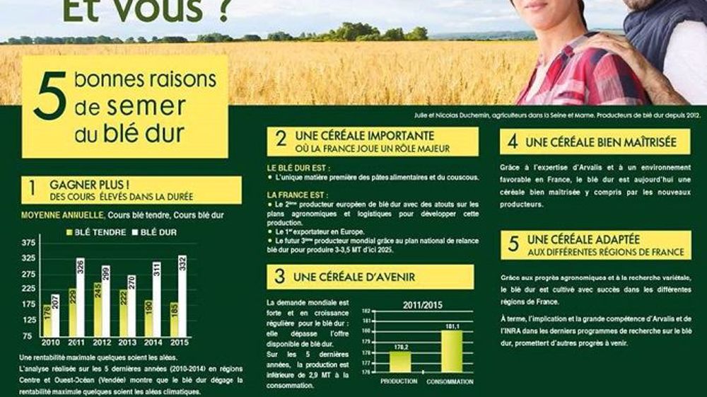 Affiche du plan de relance pour le blé dur (©Franceagrimer)