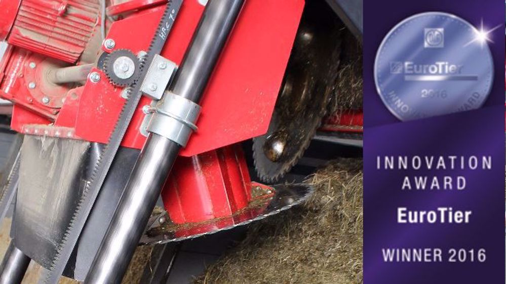 Les lames circulaires de découpe ont été primées d'un prix de l'innovation à l'EuroTier. (©Trioliet)