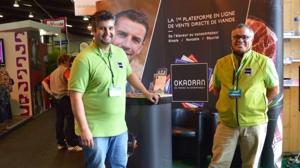  Lors du Space, les fondateurs du site Okadran sont allés à la rencontre d’éleveurs intéressés par leur plateforme de vente de viande. (©Terre-net Média)