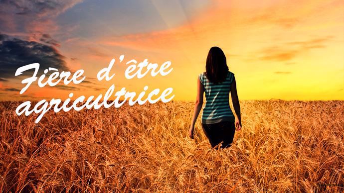 Agricultrice dans un champ