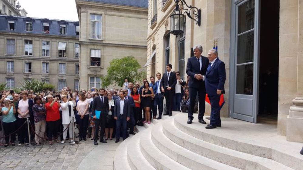 Jacques Mézard lors de sa prise de fonction au ministère de l'agriculture. (©Terre-net Média) 
