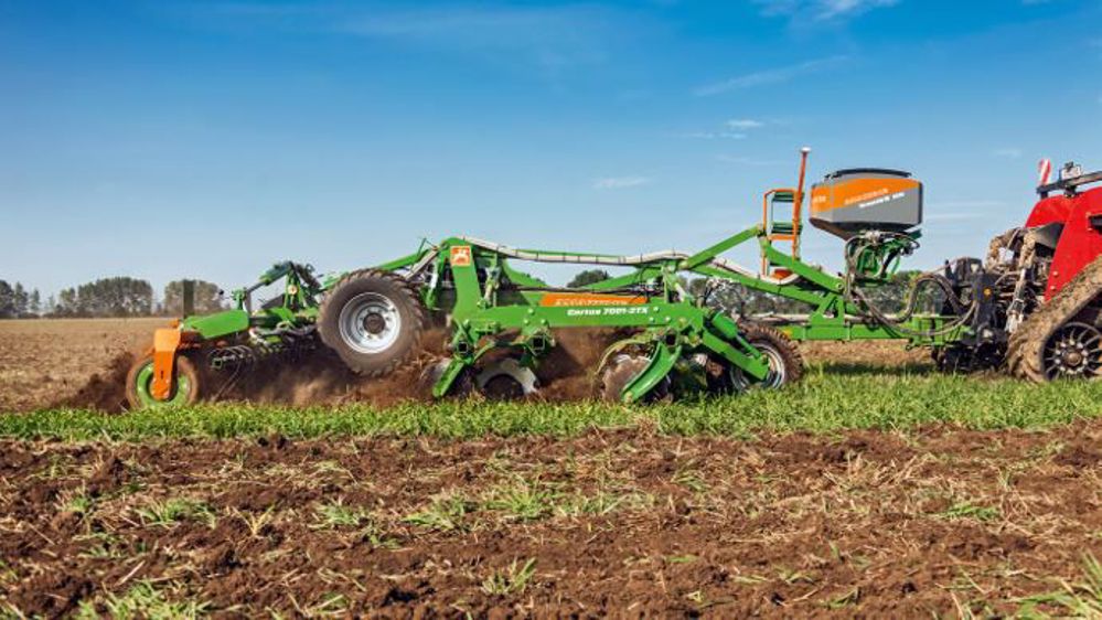 Le semoir Amazone Green Drill s'installe sur le timon du déchaumeur Certos ou Catros. (©Amazone)<span style="font-size: 14px; text-align: justify; color: #000000;"> 