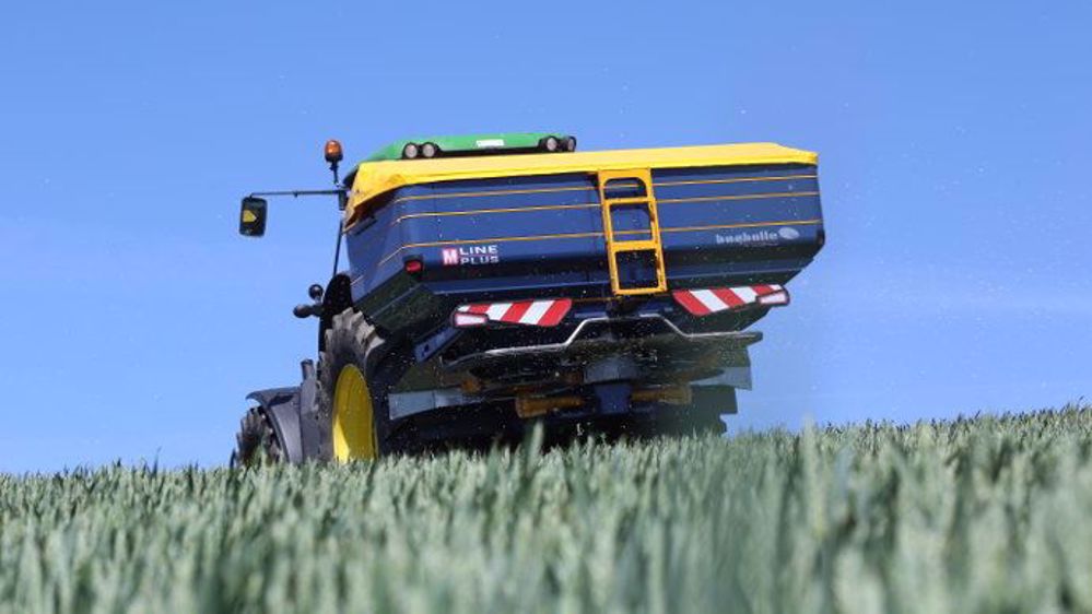 Bogballe M-Line : l'épandeur d'engrais haut de gamme du fabricant. (©Bogballe)