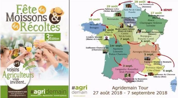 L'AgridemainTour constitue la troisième édition de la Fête des moissons et des récoltes, avec douze étapes prévues jusqu'au 7 septembre 2018.
