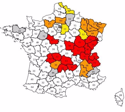 Carte des arrêtés de restrictions d'eau au 7/11/2018