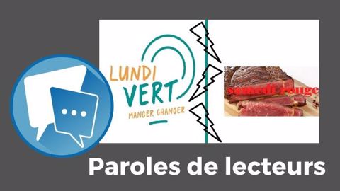 Le "lundi vert" des anti-viande contre le "samedi rouge" des défenseurs de l'élevage. (©#lundi vert, #samedi rouge // Création Terre-net Média)