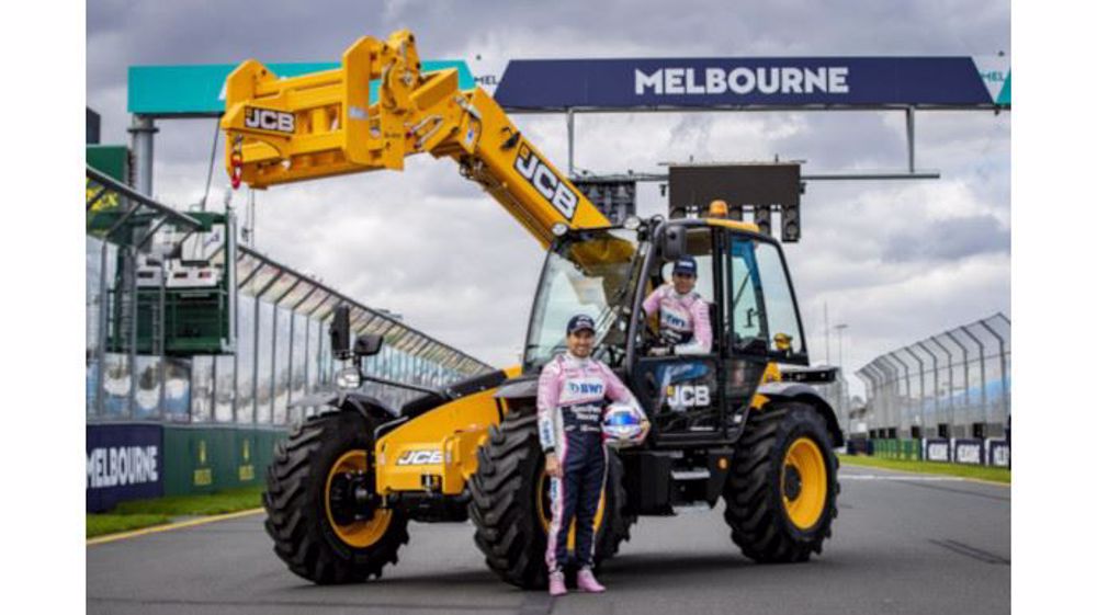 15 télescopiques JCB ont assisté au Grand Prix de Formule 1 à Melbourne en Australie. (©JCB)