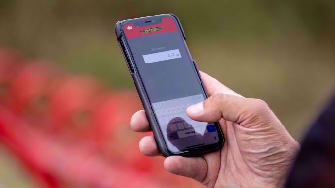 E-control mobile, permet de calibrer l’ensemble des semoirs Väderstad depuis son smartphone