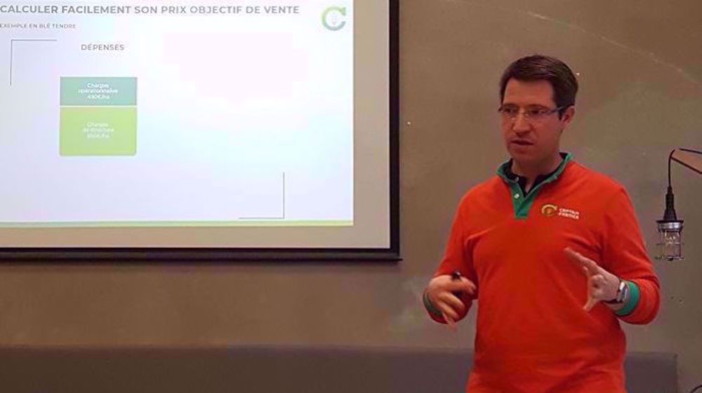 Sébastien Poncelet, directeur de Captain Farmer, a présenté mardi 3 décembre 2019, un guide en 10 étapes pour « enfin réussir la commercialisation des grains ». (©Terre-net Média)