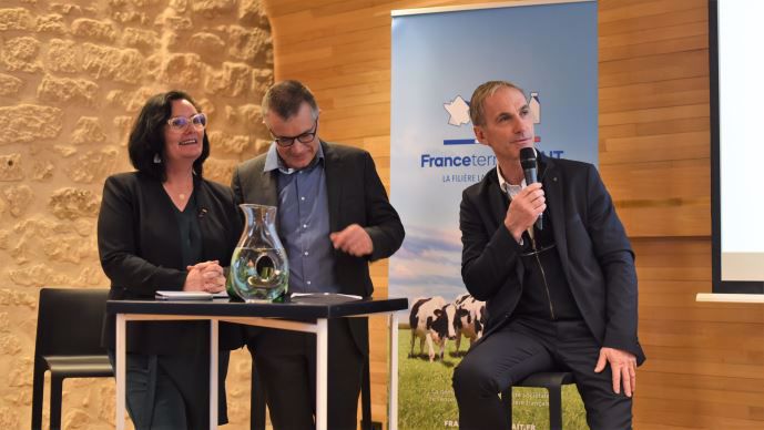 Lancement de France Terre de Lait, avec Marie-Thérèse Bonneau, Damien Lacombe, Thierry Roquefeuil