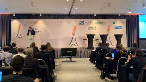 Lancement de la quatrième édition du Paris Grain Day par Michel Portier, directeur d'Agritel.  