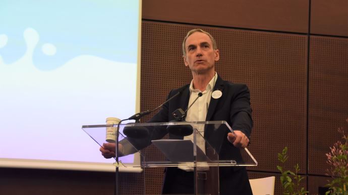 Thierry Roquefeuil, président de la FNPL, conclut le congrès de l'organisation le 12 mars 2020, à Cherbourg