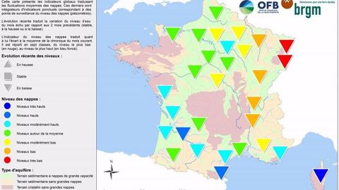 <a href="https://www.brgm.fr/sites/default/files/communique-nappes-eau-souterraine-2020-09-carte.pdf" target="_blank">État des nappes phréatiques au 1er septembre 2020</a>. Cliquez sur la carte pour l'agrandir. (©BRGM)