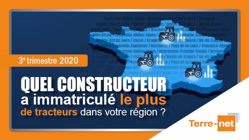 Découvrez quelle marque a immatriculé le plus de tracteurs région par région au 3eme trimestre 2020. (©Terre-net Média)