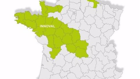 Territoire couvert par Innoval (BCEL Ouest, Copavenir, Evolution, GDS Bretagne). (©Innoval)