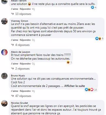 posts facebook alternative au glyphosate de la sncf