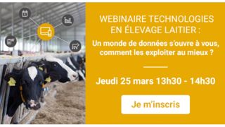 Inscrivez-vous au webinaire sur la valorisation des données de votre élevage laitier. (©365FarmNet) Inscrivez-vous au webinaire sur la valorisation des données de votre élevage laitier. (©365FarmNet)