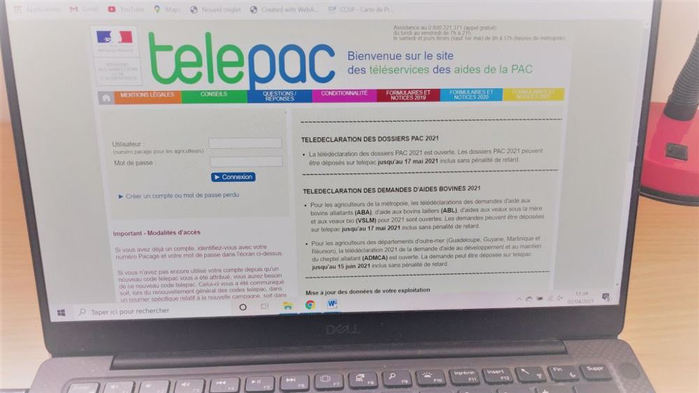 Le site Telepac est ouvert depuis le 1<sup>er</sup> avril pour le dépôt des dossiers Pac (©Terre-net Média)
