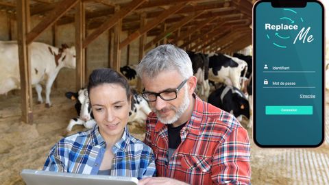 Replace.me est la première appli mobile de remplacement agricole. (©Adventiel) Replace.me est la première appli mobile de remplacement agricole. (©Adventiel)