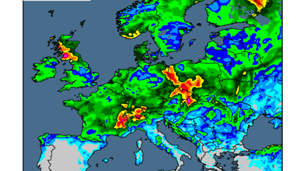 Prévisions de pluies à sept jours. (©WorldAgWeather)