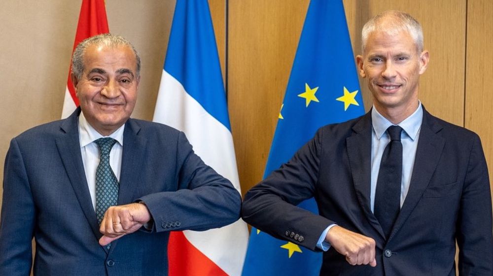 Ali El-Moselhi (ministre égyptien de l'Approvisionnement et du Commerce intérieur) et Franck Riester (ministre délégué français du Commerce extérieur et de l'Attractivité) se sont rencontrés le 30 septembre (©franckriester - Twitter)