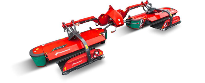 Le combiné de fauche Kverneland équipé de tapis courts