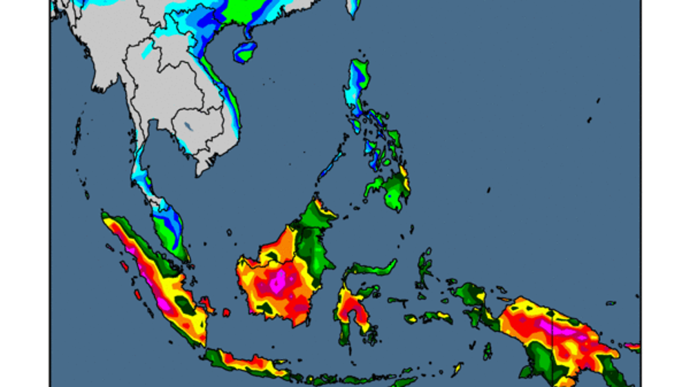 Prévisions de pluies à sept jours. (©WorldAgWeather)