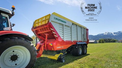 L'autochargeuse Jumbo 7000 désignée Farm Machine 2022 dans la catégorie Récolte des fourrages. (©Pöttinger) L'autochargeuse Jumbo 7000 désignée Farm Machine 2022 dans la catégorie Récolte des fourrages. (©Pöttinger)