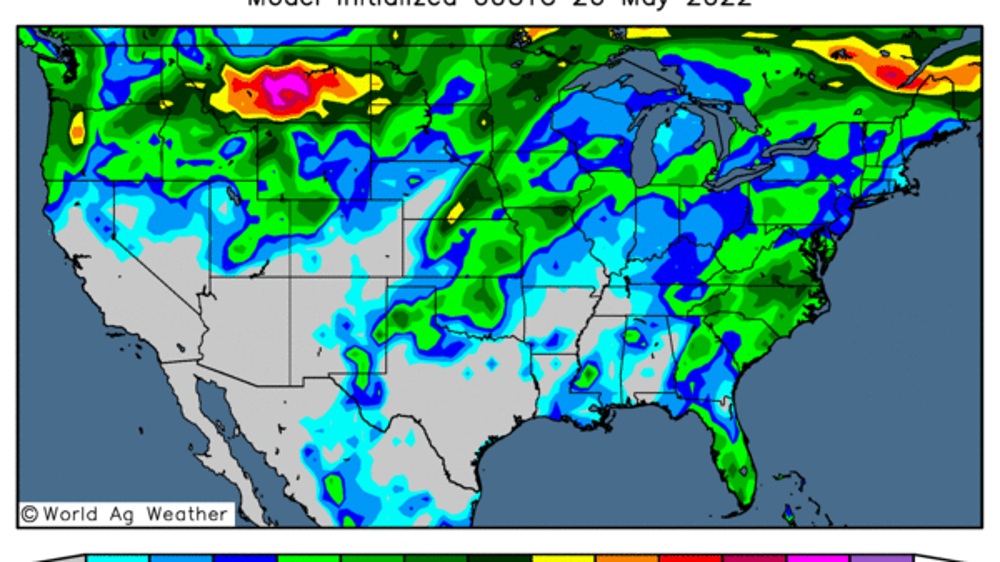 Les pluies sont de retour au Nord des US. (©WorldAgWeather) Les pluies sont de retour au Nord des US. (©WorldAgWeather)