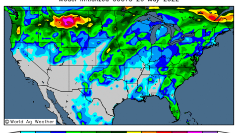 Les pluies sont de retour au Nord des US. (©WorldAgWeather)
