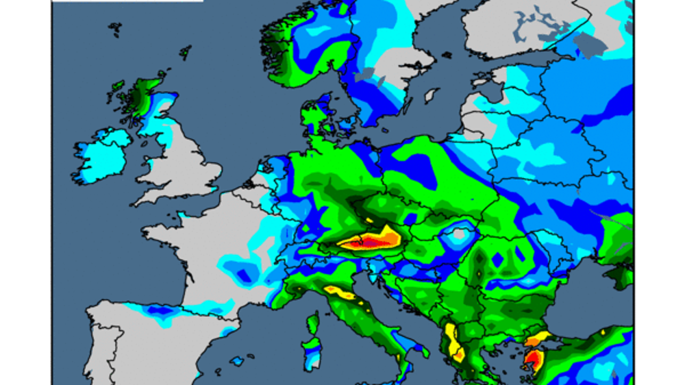 Les pluies sont absentes des cartes météo en France. (©WorldAgWeather) Les pluies sont absentes des cartes météo en France. (©WorldAgWeather)
