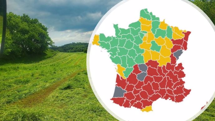 Est-ce que je peux faucher mon herbe ? Pour vous aider à répondre à cette question, <a href="https://www.web-agri.fr/meteo-agricole/outils/carte-fenaison/0" target="_self">consultez notre carte nationale de fenaison. </a>(©Terre-net Média)