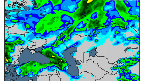 Les pluies risquent de persister sur le Sud de la Russie. (©WorldAgWeather) Les pluies risquent de persister sur le Sud de la Russie. (©WorldAgWeather)