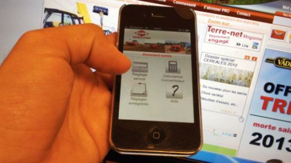 Une appli mobile pour régler votre semoir
