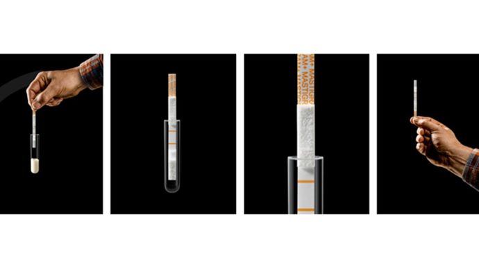 Simple d'utilisation, le test Vetscan Mastigram+ consiste à laisser incuber le lait dans le tube pendant 7h puis de faire le test bandelette.