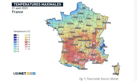 carte de températures