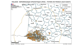 Zone réglementée au 9 novembre 2023. Zone réglementée au 9 novembre 2023.