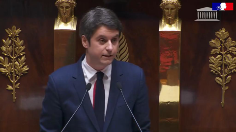 Gabriel Attal lors de son discours de politique générale le 30 janvier.